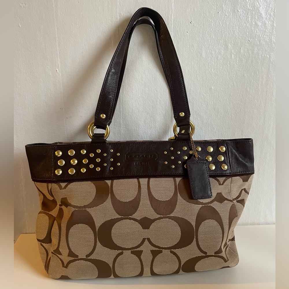 Coach Signature Logo Studded Y2K Purse